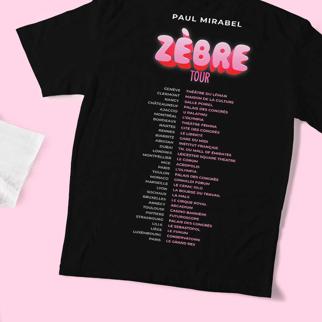T-SHIRT ZÈBRE TOUR - NOIR